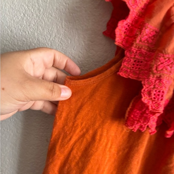 Anthropologie Rica Embroidered Top Orange XS - Picture 6 of 14